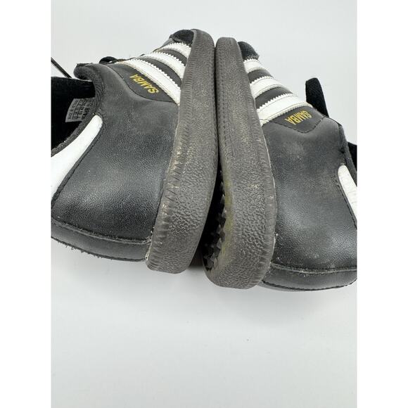Adidas Samba Classic Mens 7 Black Leather White Stripe Brown Sole Indoor Shoe OG - Picture 6 of 12